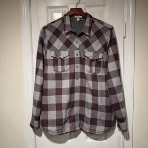 Toad&Co Jacquette Overshirt Large Plaid Recycled Cotton Shacket